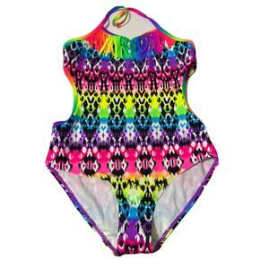 Attraco Girl Halter Tie Dye One Piece Swimsuit Multi Size 14 1057